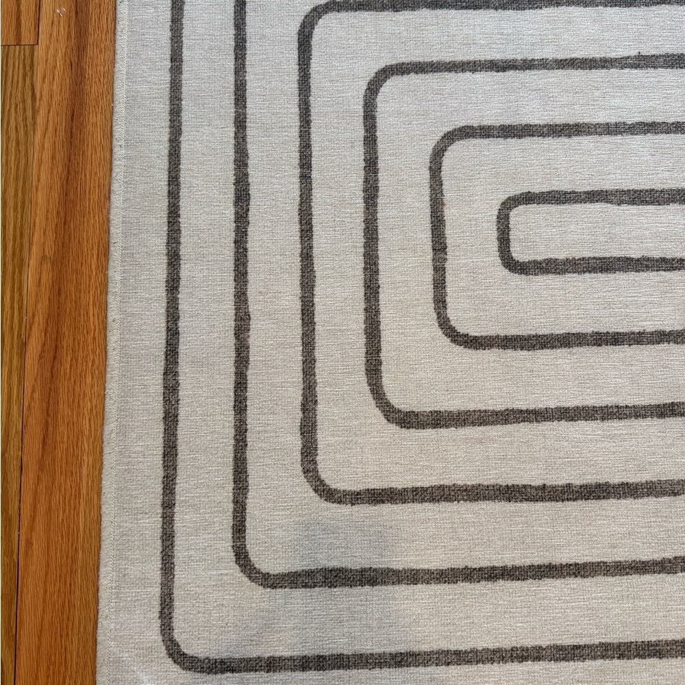 Jonathan Adler Modern Geometric Area Rug in Brown & Cream - Ruggable Rug and Pad